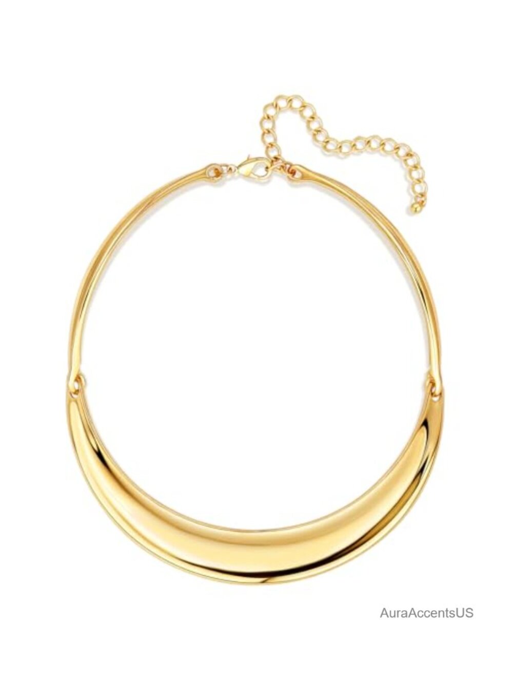 Chunky Gold Plated Snake Chain Collar Choker Necklace Adjustable Statement